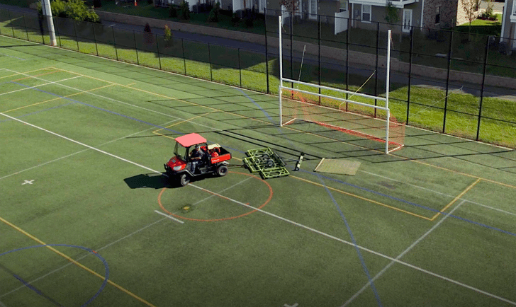 Sports Field Turf work being performed