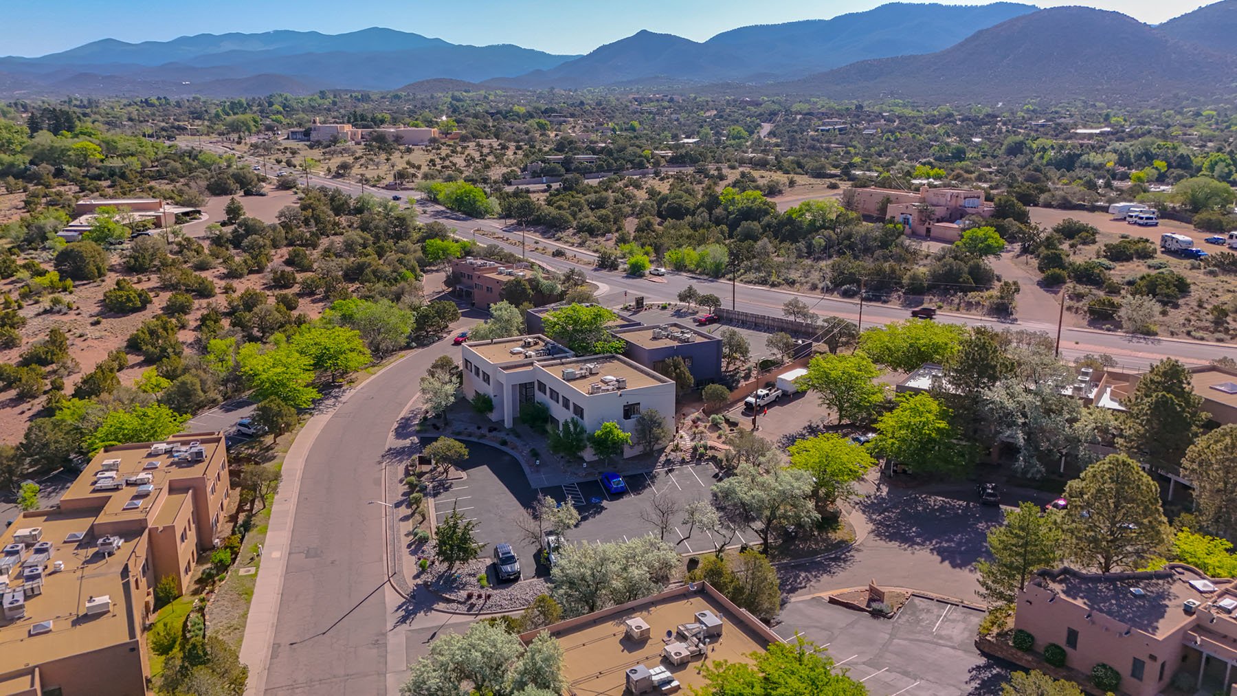 aerial view of santa fe community using landscape services by Yellowstone Landscape 
