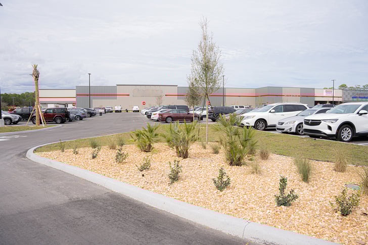 shopping center landscape installation 
