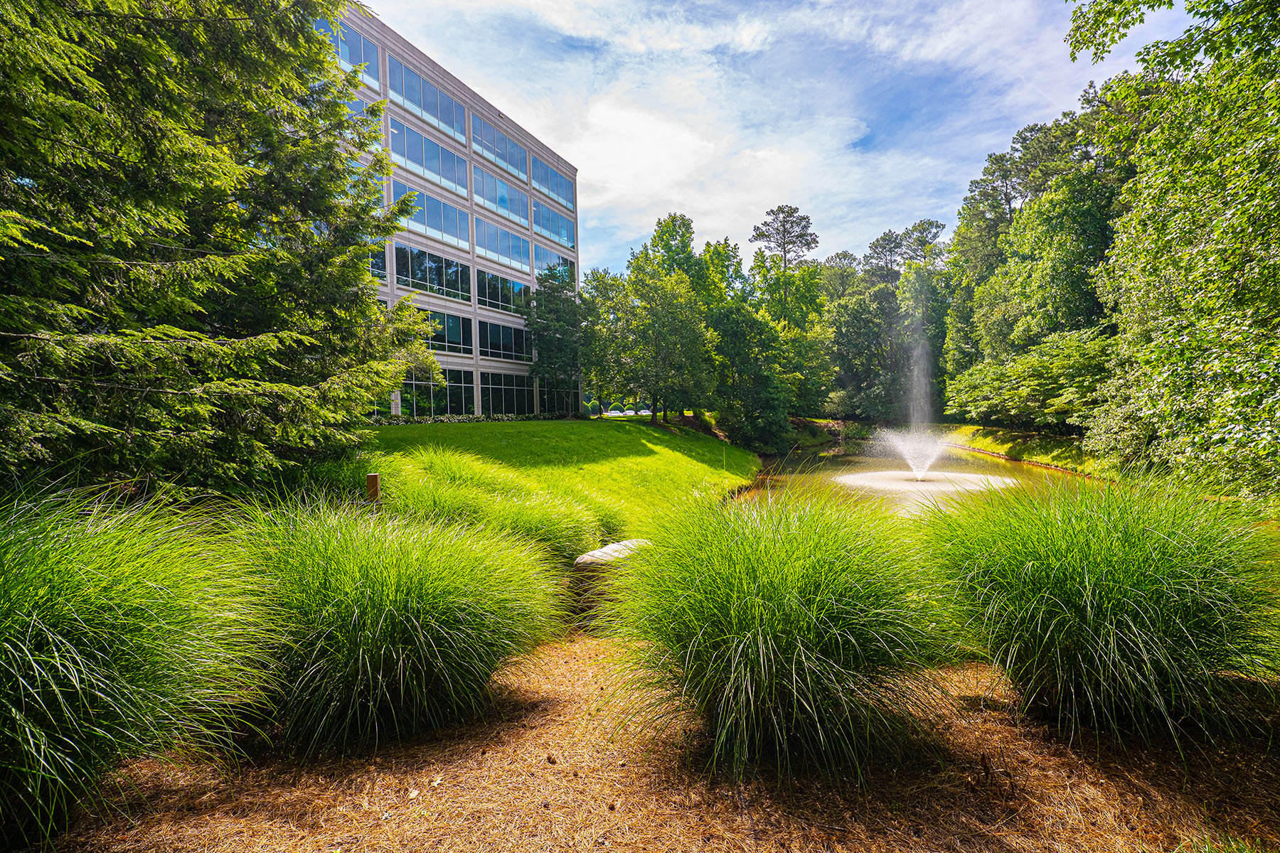 Fountain in a Garden. Alpharetta Landscape Design