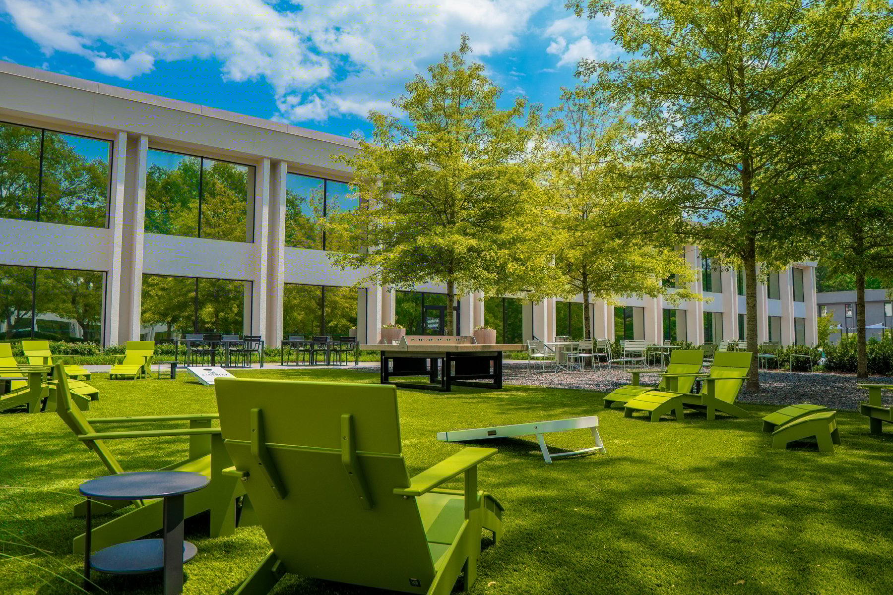 lounge area on artificial turf