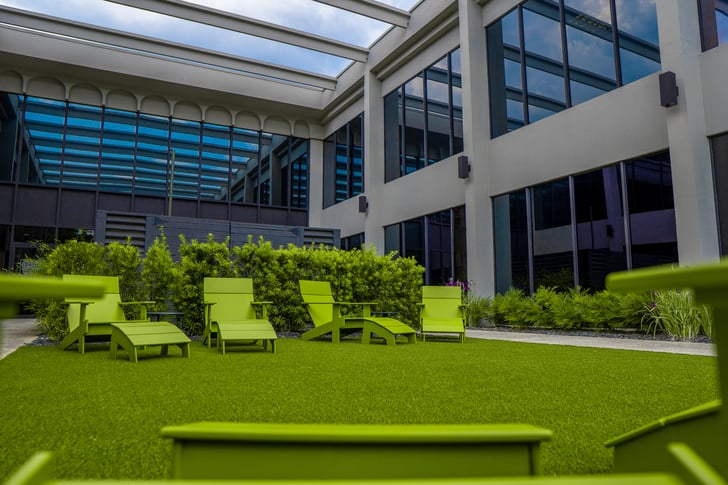 Commercial Landscaping District of Chamblee lawn courtyard artificial turf