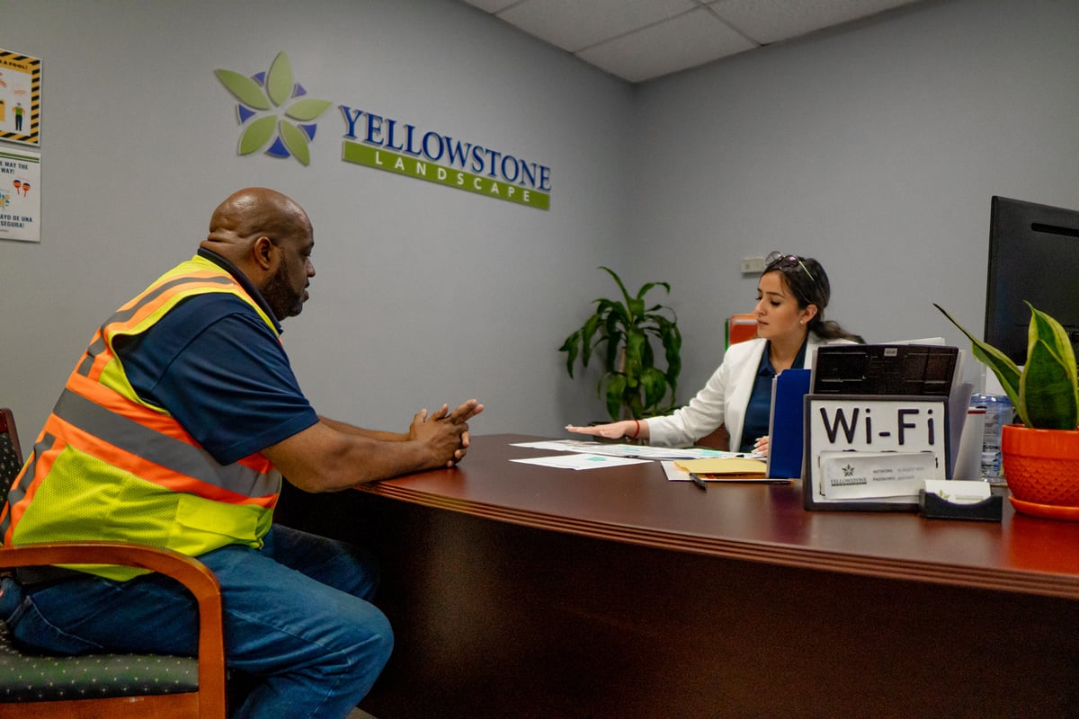team member meeting with management