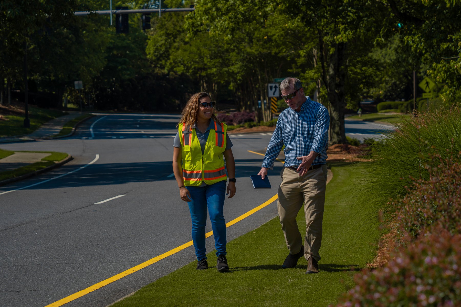 Commercial landscaping Account Manager meeting with the customer