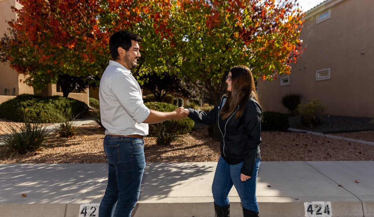 business development manager meets with potential client