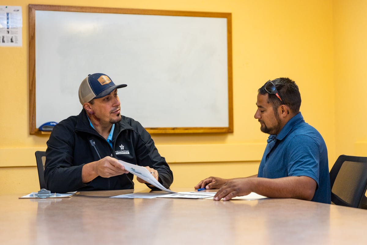 employee being interviewed