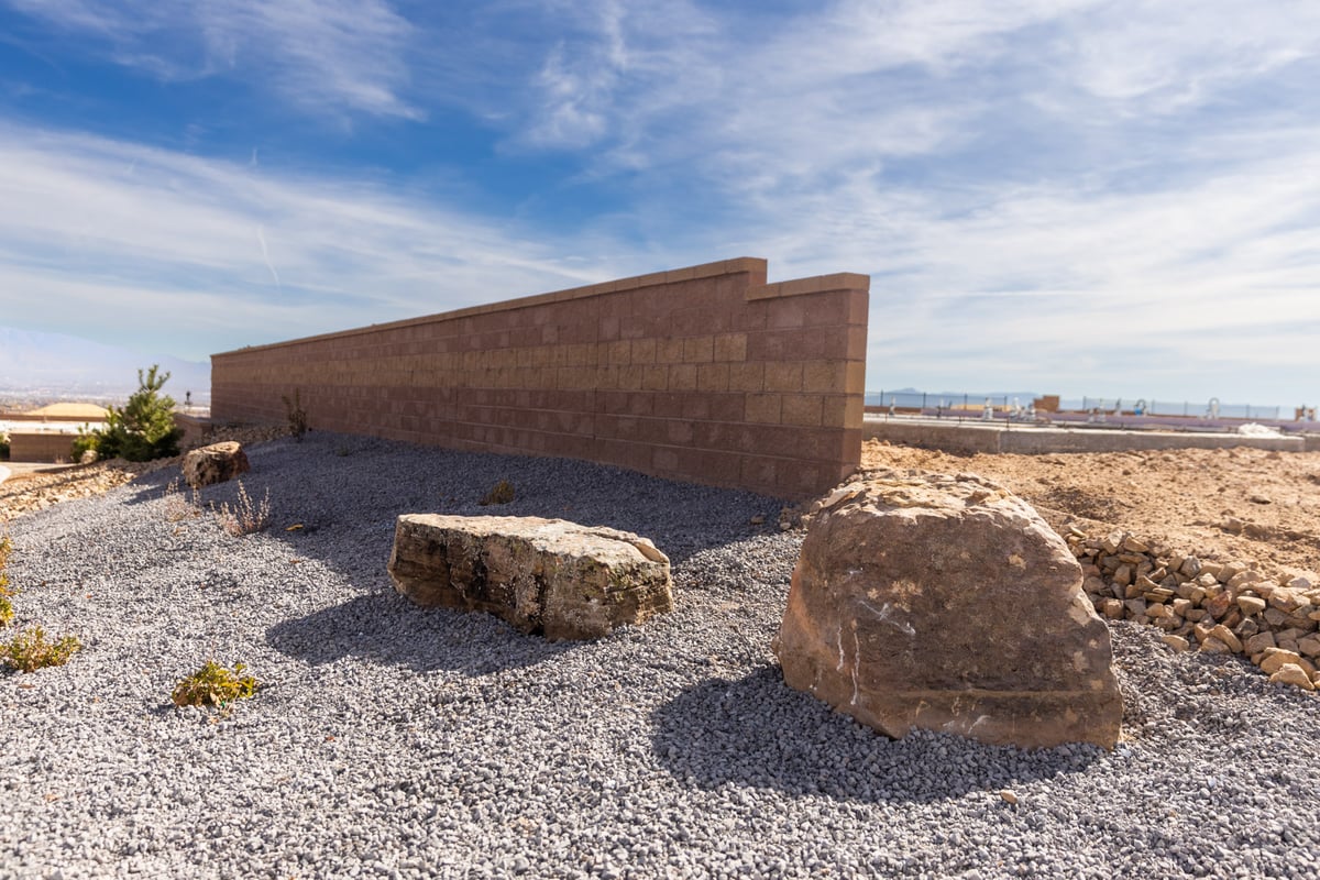 boulders in landscape bed