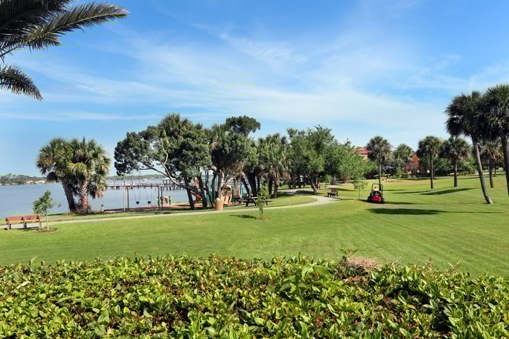 ormond-beach-fish-grass-trees-water-maintenance-mowing-bench