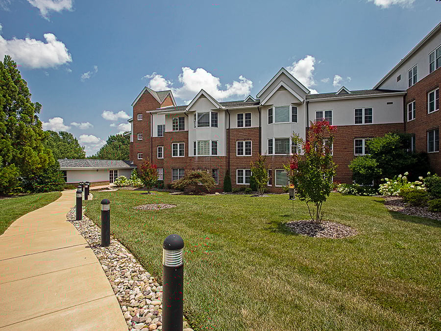 Well Spring retirement community walkway and landscape