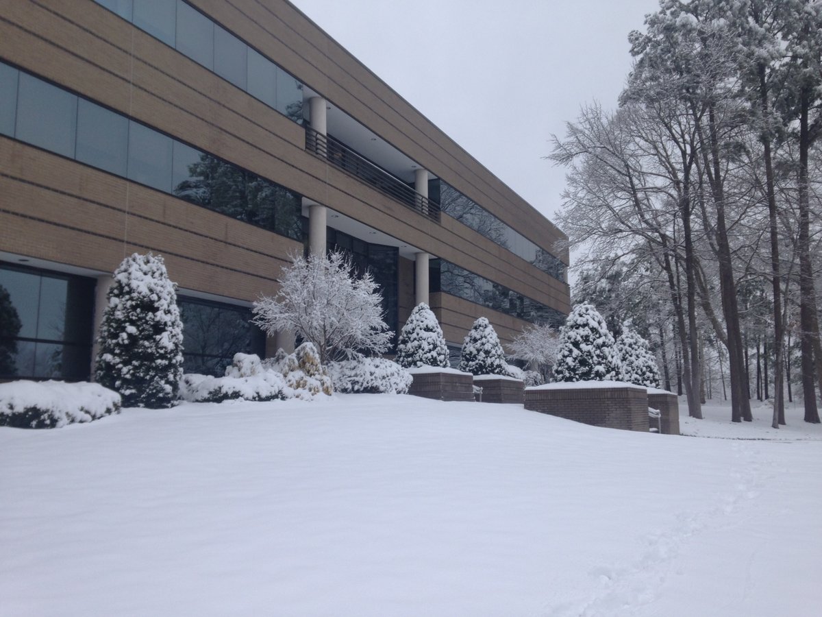 snow covering a commercial property