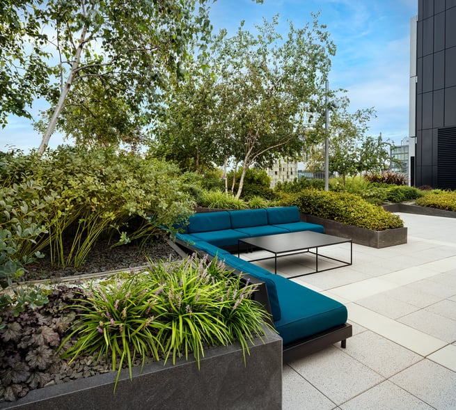 garden and landscape design on high rise building 