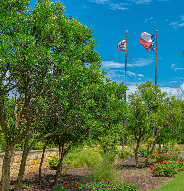 texas flag waving | bryan commercial landscaping