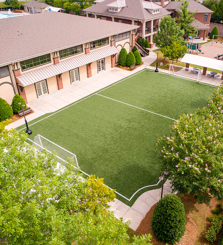 Athletic field with artificial turf