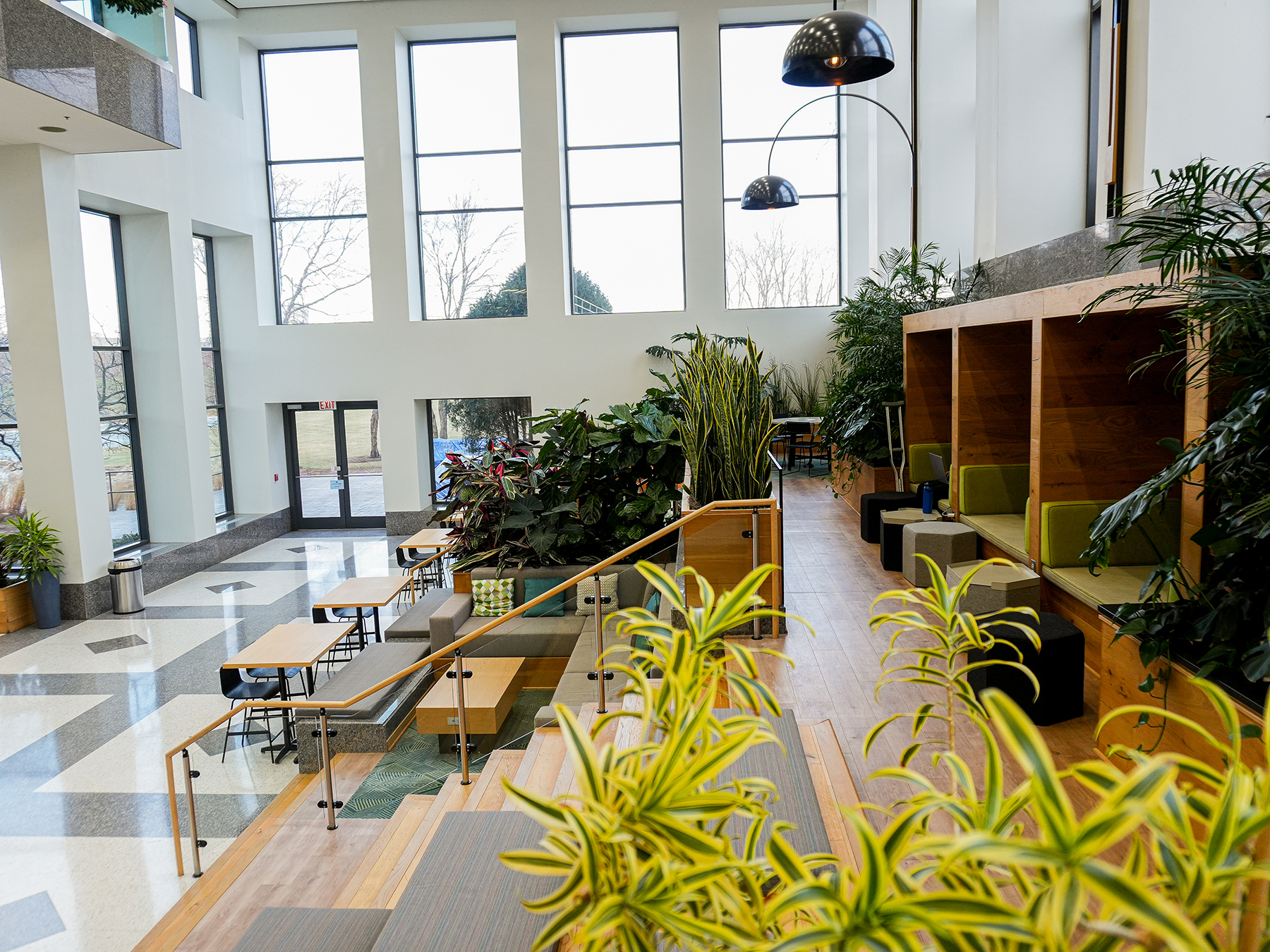 custom plant boxes around meeting areas