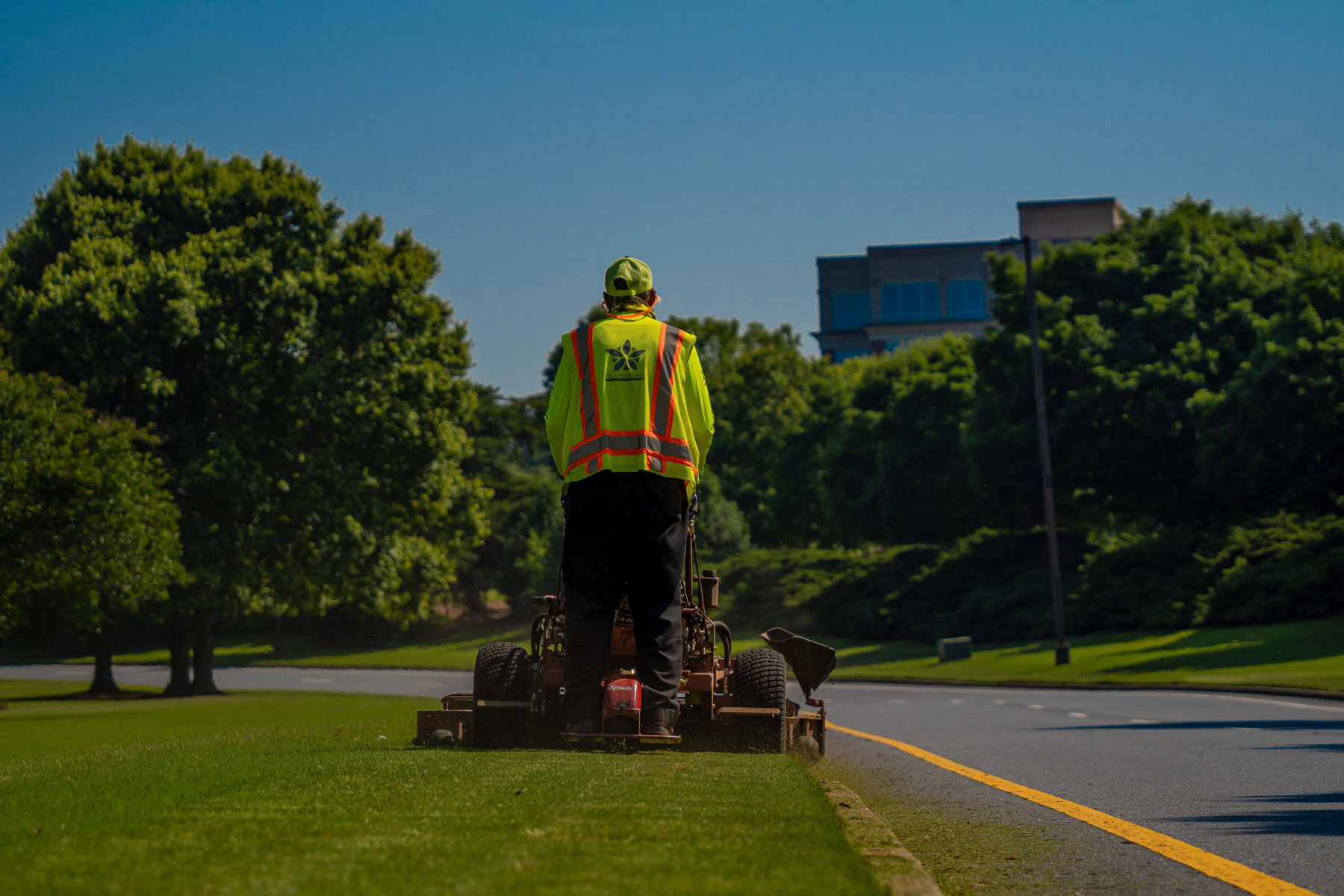 Roadside mowing crew