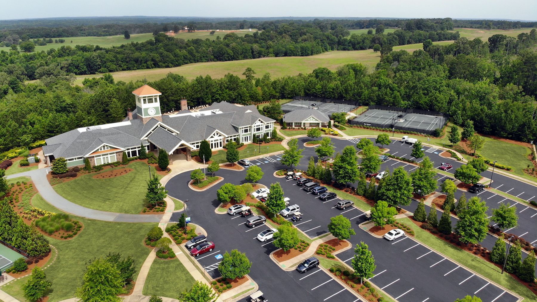 aerial view of retirement community